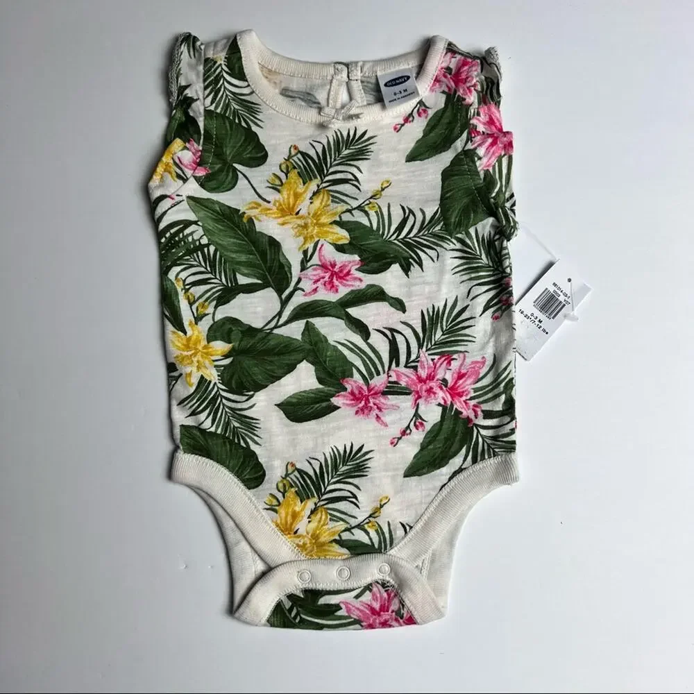 Old Navy  Baby Tropical Print  Style Onesie Sz 0-3M